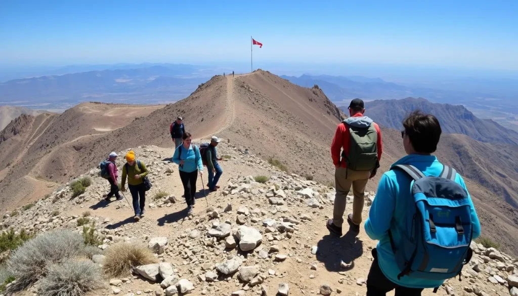 Hikers on Mount Chambi, Tunisia's highest peak
