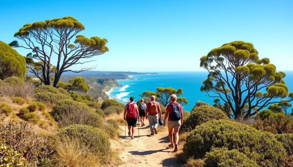 Hikers on the Bingi Dreaming Track in Eurobodalla National Park