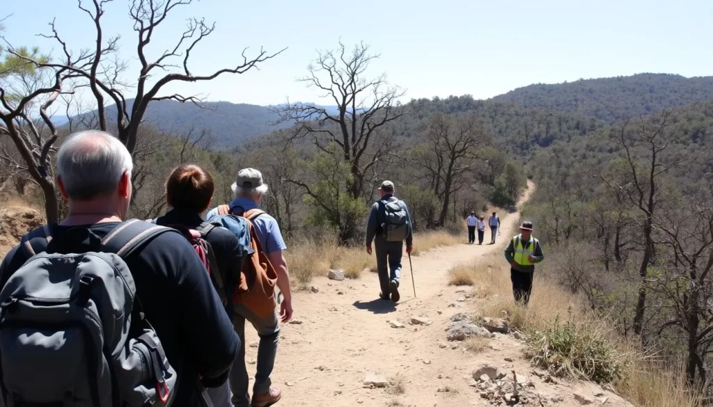 Hikers on the Coquereli Circuit trail in Ankarafantsika National Park