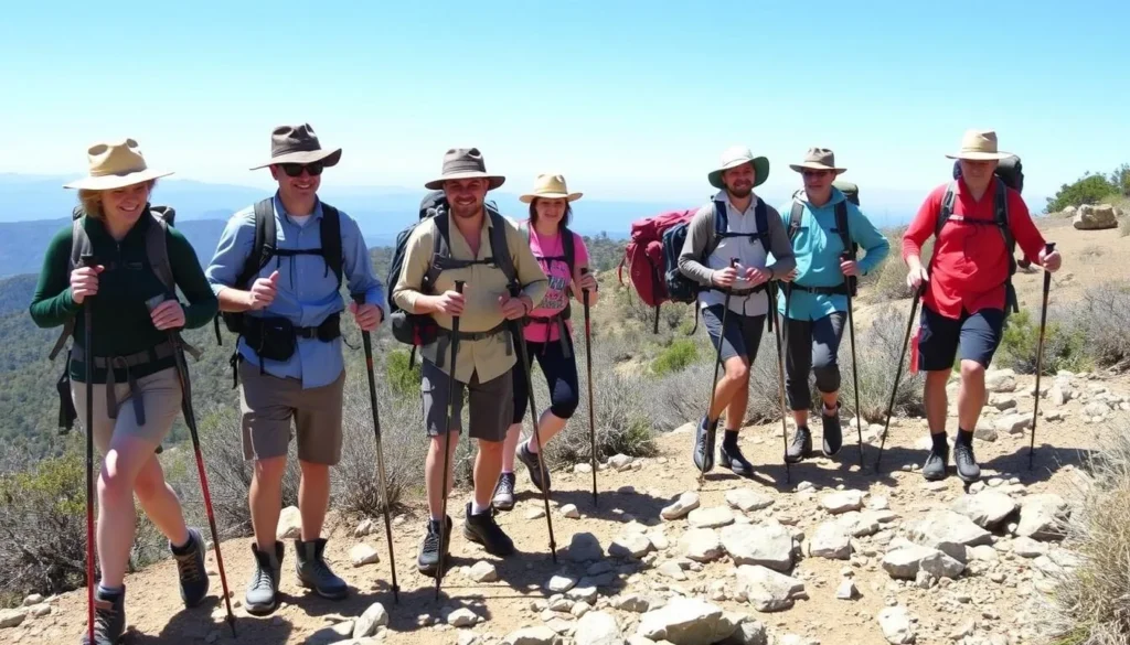 Hikers properly equipped for safety on Mount St. Helena Trail