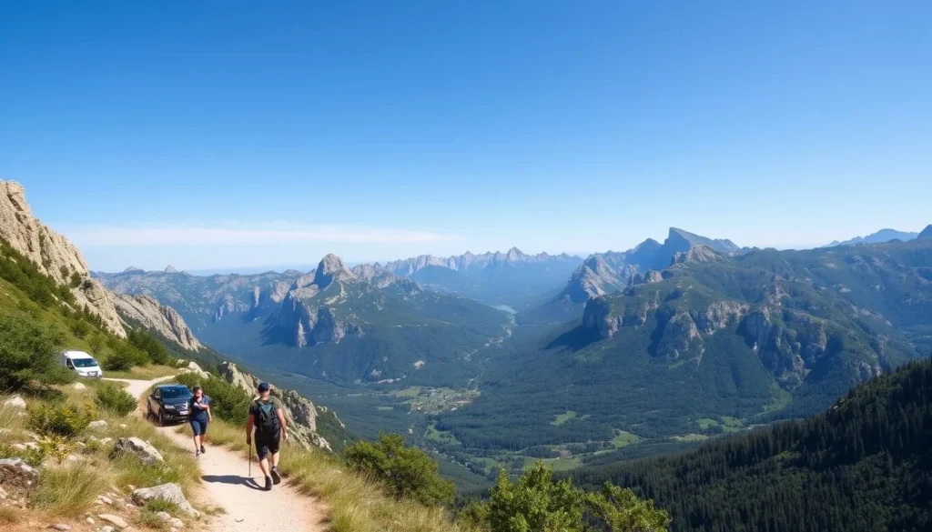 Hiking in the Vercors mountains near Grenoble during summer, one of the best months to visit for outdoor activities Hiking in the Vercors mountains near Grenoble during summer, one of the best months to visit for outdoor activities