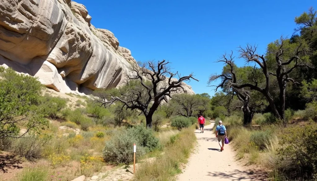 Hiking trail at Government Canyon State Natural Area near Converse, Texas
