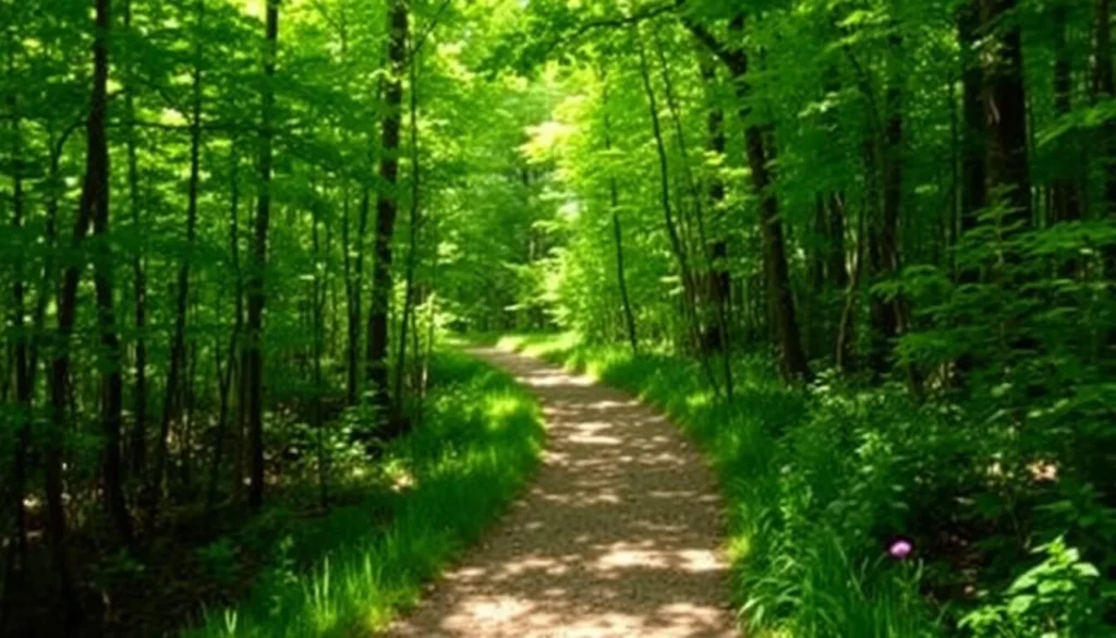 Hiking trail at Spring Valley Nature Preserve in Granville Ohio
