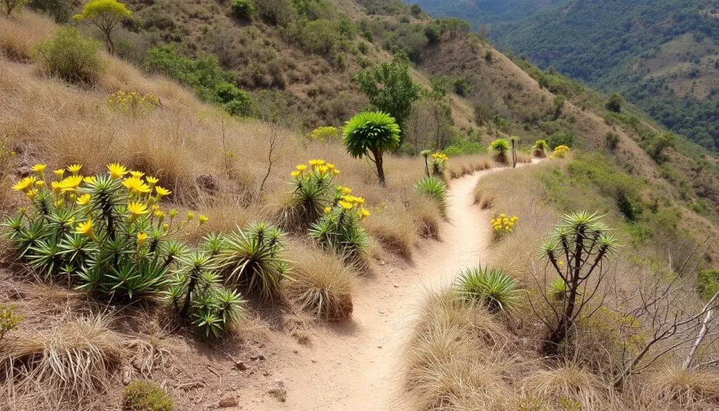 Hiking trail in Machalilla National Park near Puerto Lopez Ecuador, one of the best outdoor things to do