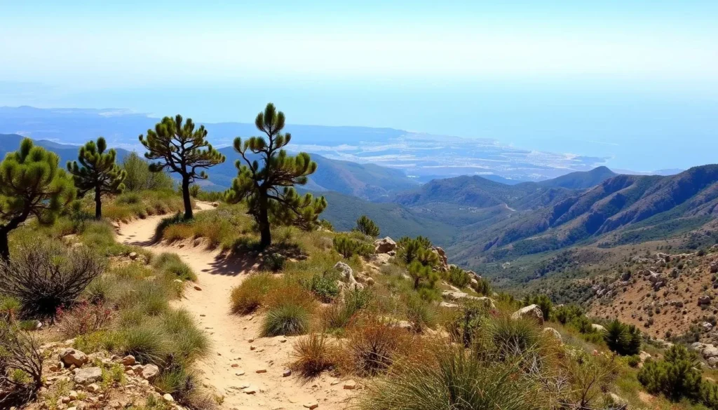 Hiking trail in the Rif Mountains near Al Hoceima Morocco
