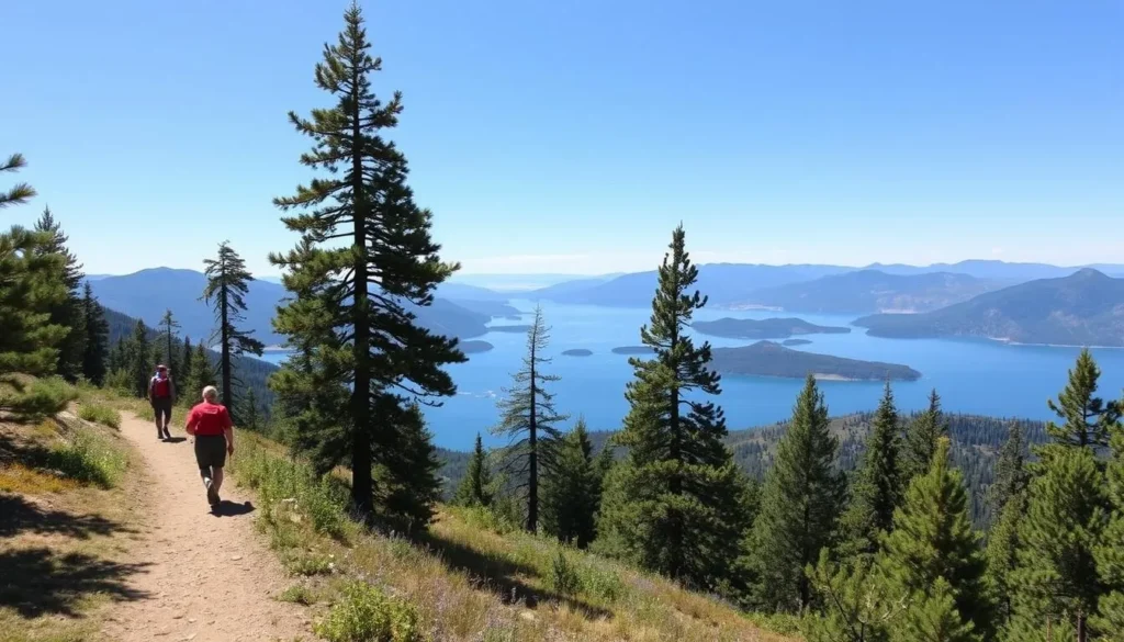 Hiking trail near Lake Chelan with mountain and lake views