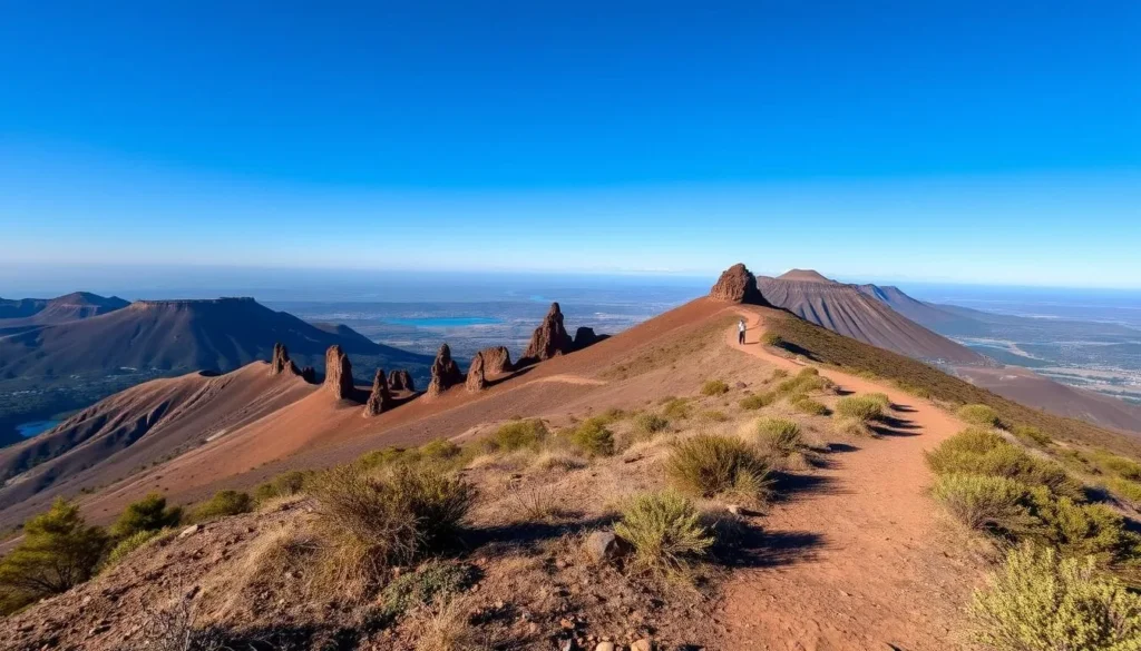 Hiking trail near Lake Tritriva with beautiful volcanic landscape around Antsirabe Madagascar Hiking trail near Lake Tritriva with beautiful volcanic landscape around Antsirabe Madagascar
