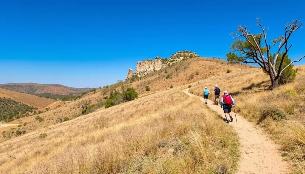 Hiking trail through Cedar Hill State Park Texas showing diverse terrain
