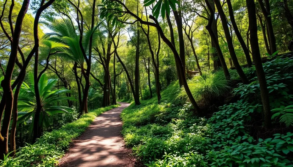 Hiking trail through lush forest near Villanueva Honduras Hiking trail through lush forest near Villanueva Honduras