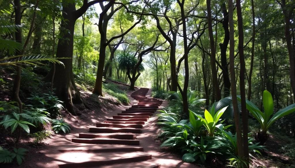 Hiking trail through the tropical forest of Capiro Calentura National Park Hiking trail through the tropical forest of Capiro Calentura National Park