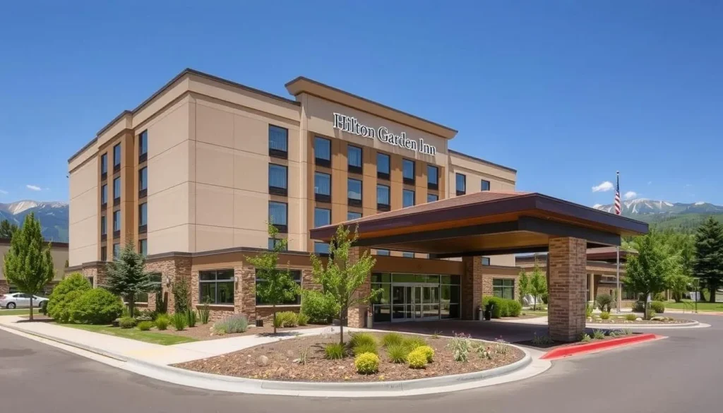 Hilton Garden Inn Arvada Denver exterior with mountain views