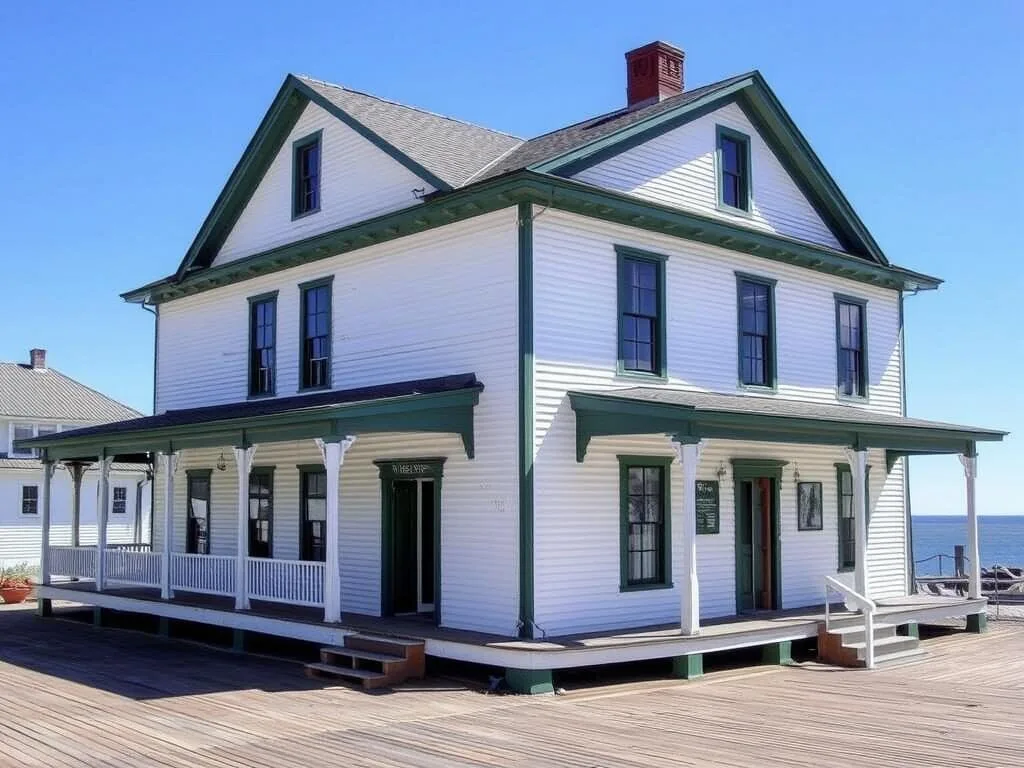 Historic Fifth Maine Regiment Museum building on Peaks Island waterfront Historic Fifth Maine Regiment Museum building on Peaks Island waterfront