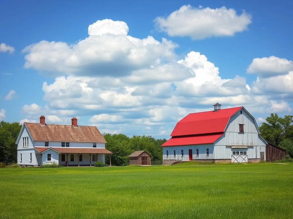 Historic Laudholm Farm buildings at Wells Reserve near Rachel Carson National Wildlife Refuge