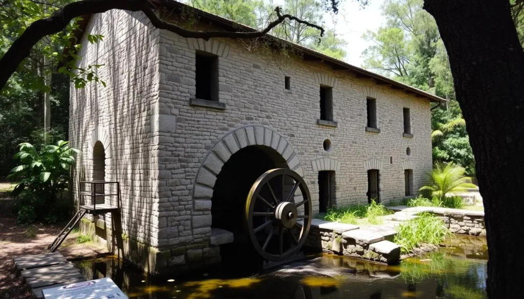 Historic Old Spanish Sugar Mill building at De Leon Springs State Park