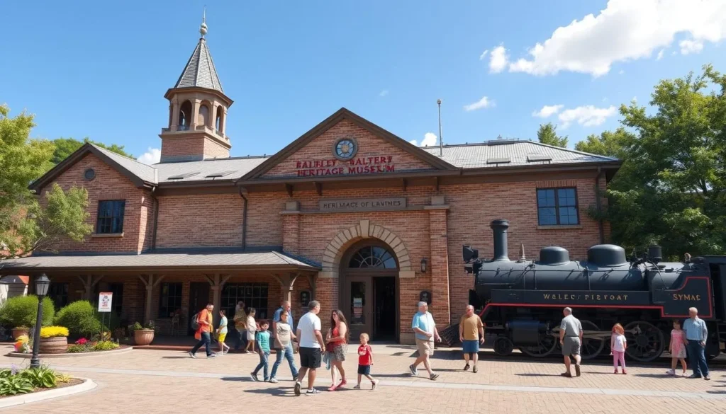 Historic Temple Railroad and Heritage Museum with vintage train display and visitors exploring exhibits Historic Temple Railroad and Heritage Museum with vintage train display and visitors exploring exhibits