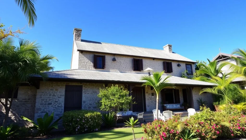 Historic Wallblake House near Stoney Ground Village, Anguilla with traditional Caribbean architecture