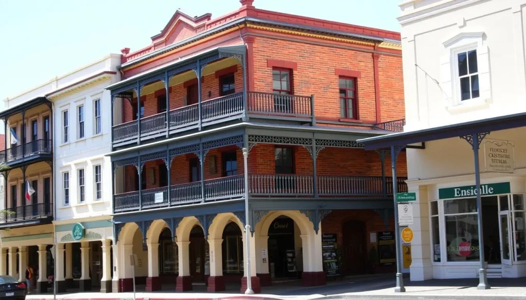 Historic buildings in Mudgee town center showing colonial architecture and heritage charm Historic buildings in Mudgee town center showing colonial architecture and heritage charm