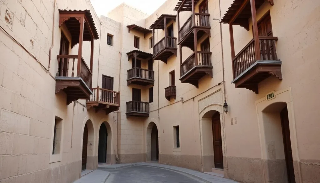 Historic buildings in Yanbu Al-Bahr (Old Yanbu) showing traditional architecture and narrow streets
