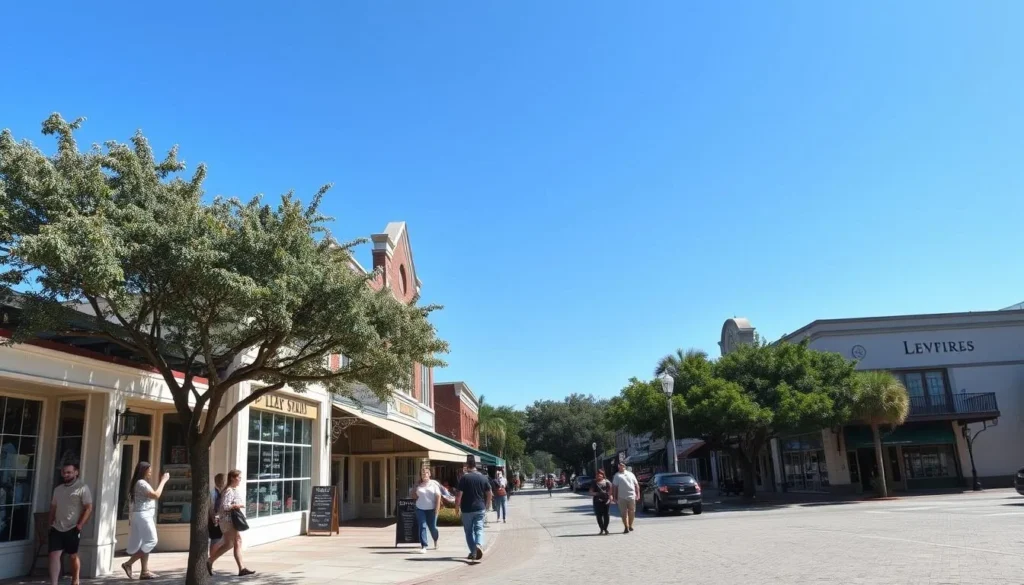 Historic downtown Leesburg with charming architecture and shops