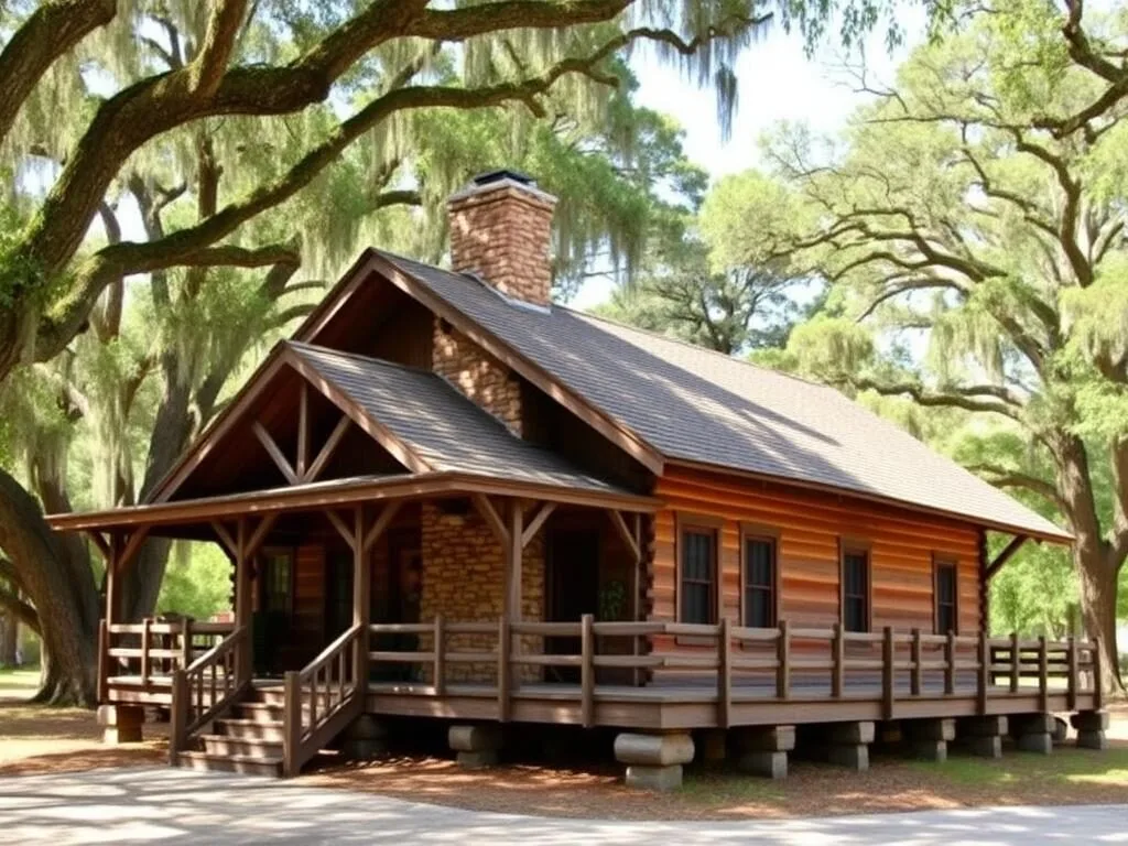 Historic lodge at Camp Helen State Park, Florida
