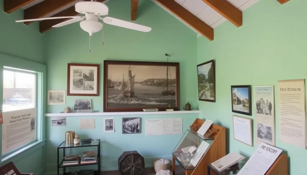 Historical artifacts and displays inside the Wyannie Malone Historical Museum in Hope Town