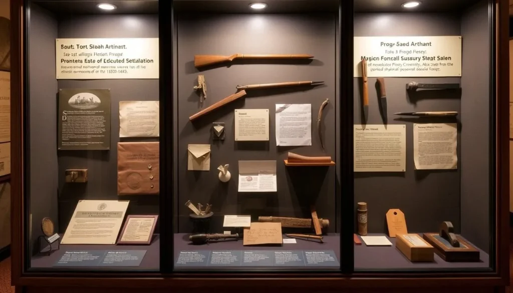 Historical artifacts display at Constitution Convention Museum State Park