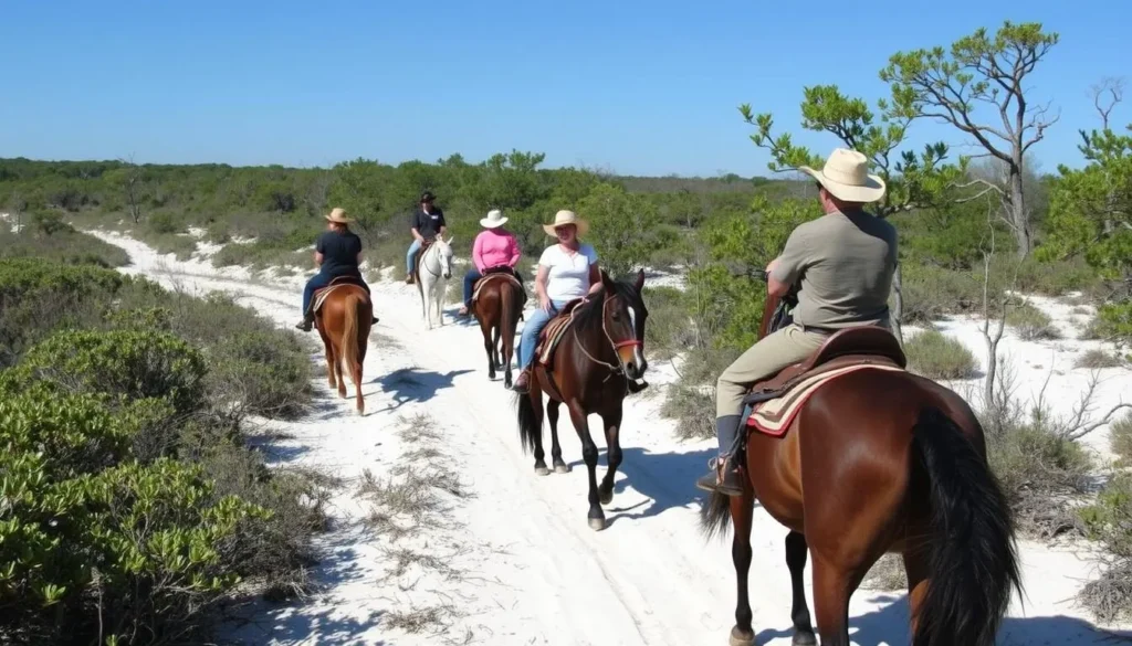 Horseback riders on equestrian trails at Allen David Broussard Catfish Creek Preserve State Park