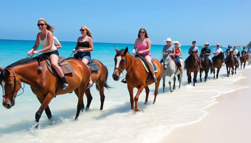 Horseback riding on the beach near All Saints, Antigua