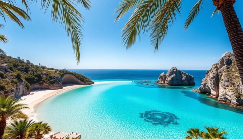 Horseshoe Bay in Bowen with crystal clear water and granite outcrops
