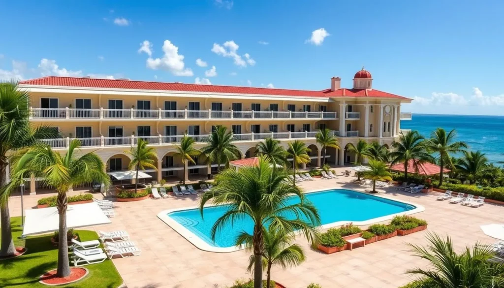 Hotel Guacanayabo in Manzanillo, Cuba with its distinctive architecture and amenities
