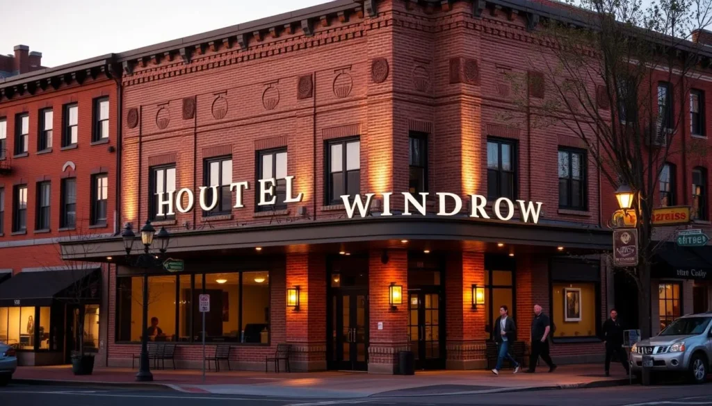 Hotel Windrow in downtown Ellensburg with historic architecture