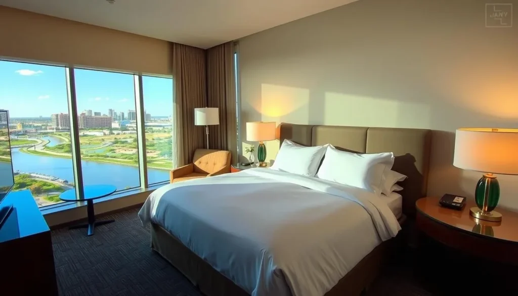 Hotel accommodations near Waco Mammoth National Monument with view of Waco skyline
