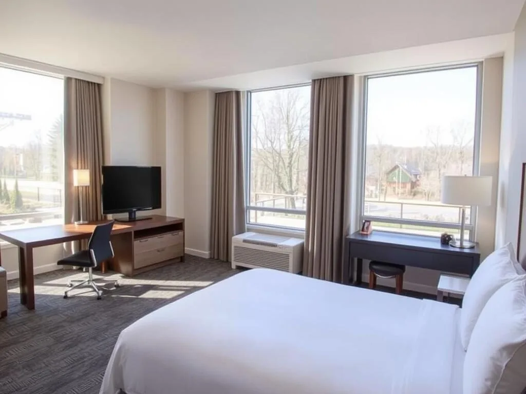 Hotel room near Blue Spring State Park with comfortable furnishings