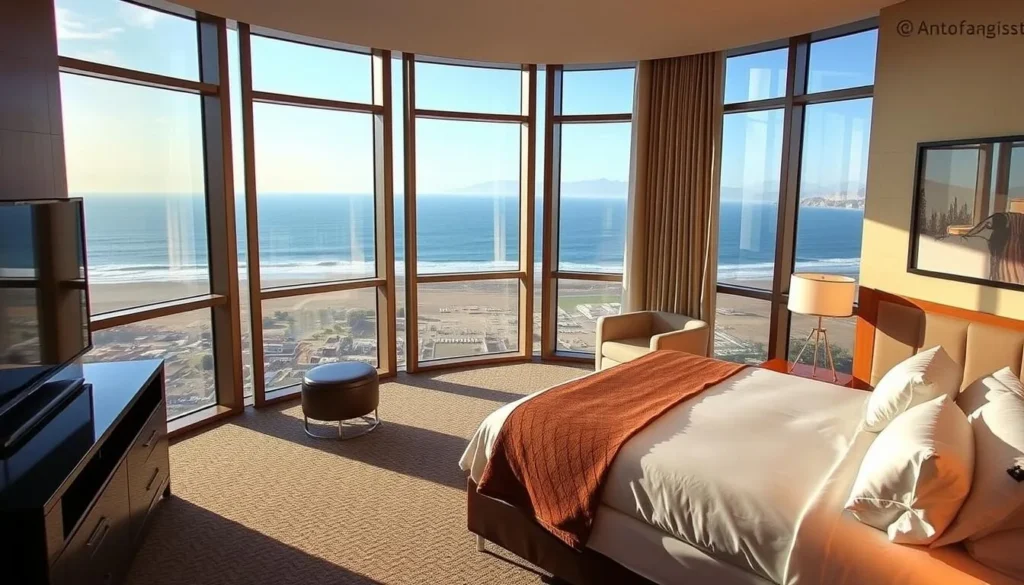 Hotel room with ocean view in Antofagasta