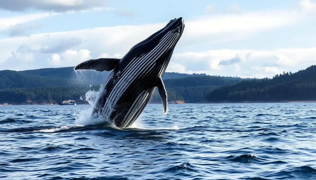 Humpback whale breaching in Antongil Bay near Masoala National Park Humpback whale breaching in Antongil Bay near Masoala National Park
