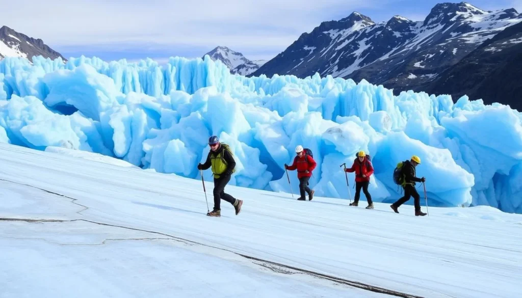 Ice trekking on Cagliero Glacier near El Chalten, Argentina