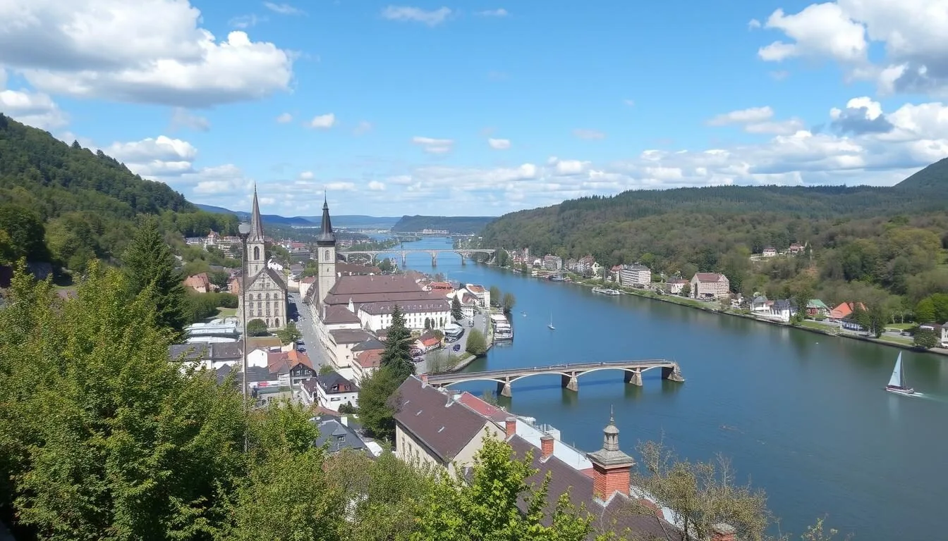Image of Remagen town along the Rhine River