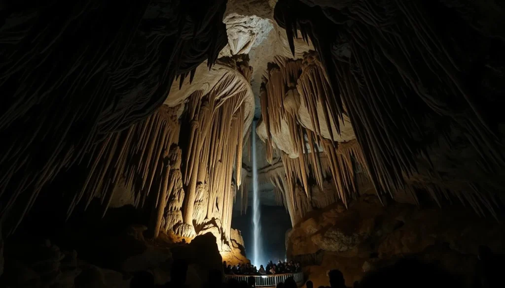Impressive formations inside Tuckaleechee Caverns in Townsend