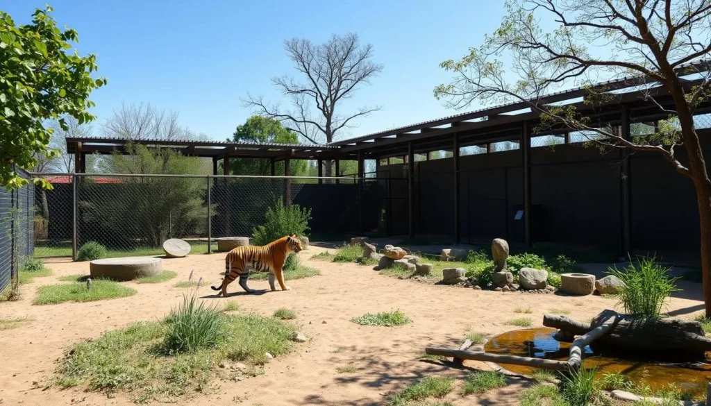 In-Sync Exotics Wildlife Rescue in Wylie with a rescued tiger in a natural habitat