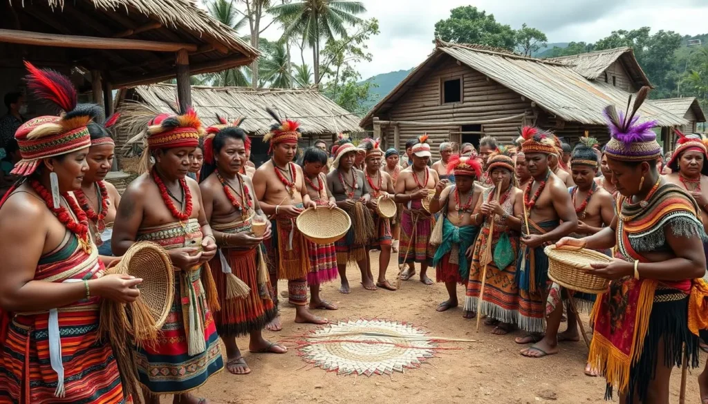 Indigenous cultural demonstration in a village near Patuca National Park showing traditional crafts Indigenous cultural demonstration in a village near Patuca National Park showing traditional crafts