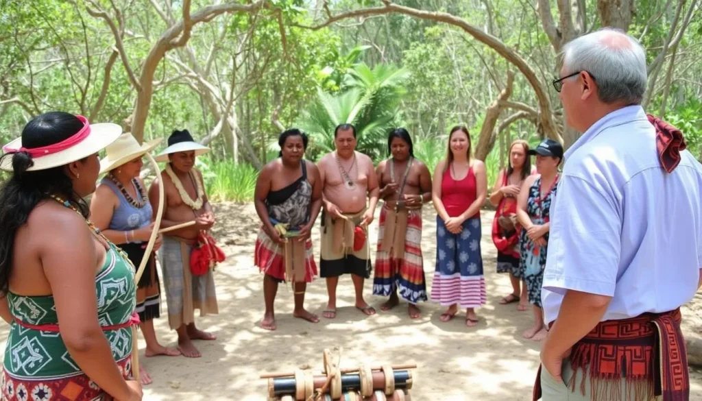 Indigenous cultural experience on Moreton Island Queensland with traditional activities