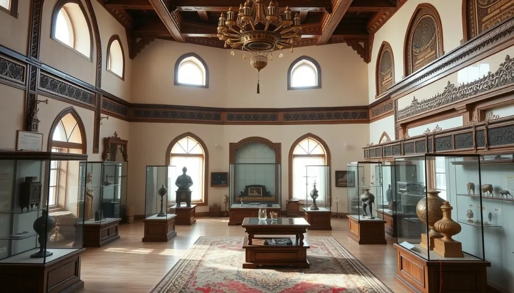 Interior of Al Tayebat City Museum in Jeddah showing traditional artifacts and architecture
