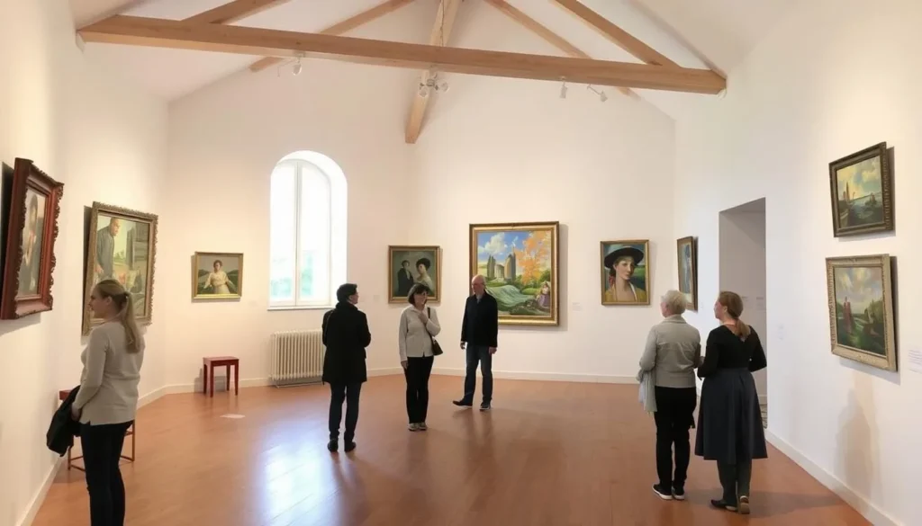 Interior of Musée de l'Annonciade in Saint-Tropez showing post-impressionist artwork Interior of Musée de l'Annonciade in Saint-Tropez showing post-impressionist artwork