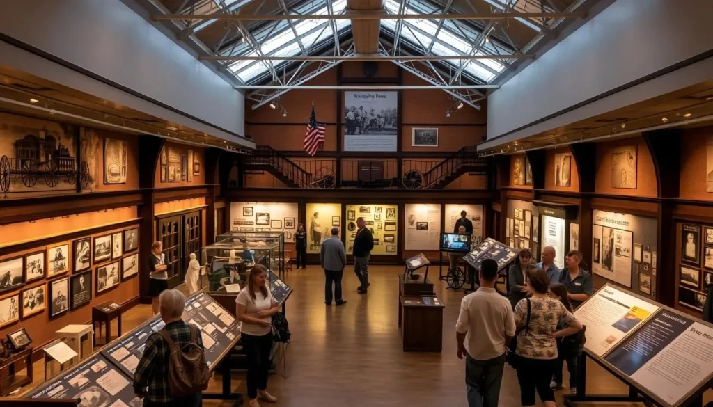 Interior of Pasadena Heritage Park & Museum showing historical exhibits Interior of Pasadena Heritage Park & Museum showing historical exhibits