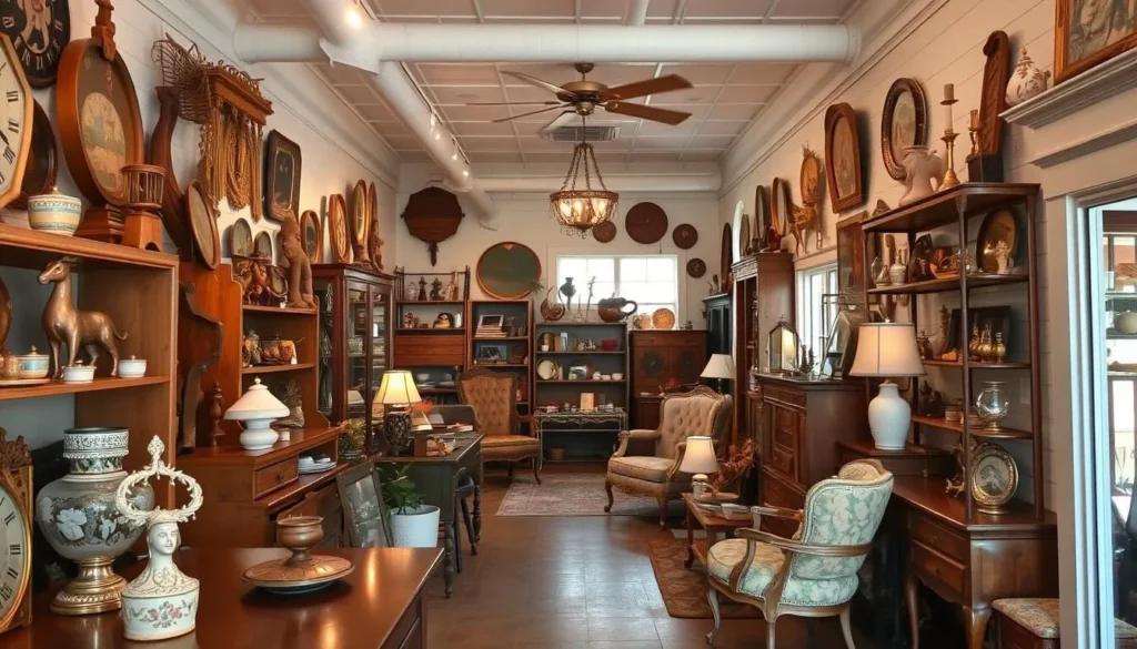 Interior of an antique shop in historic downtown Rosenberg Texas