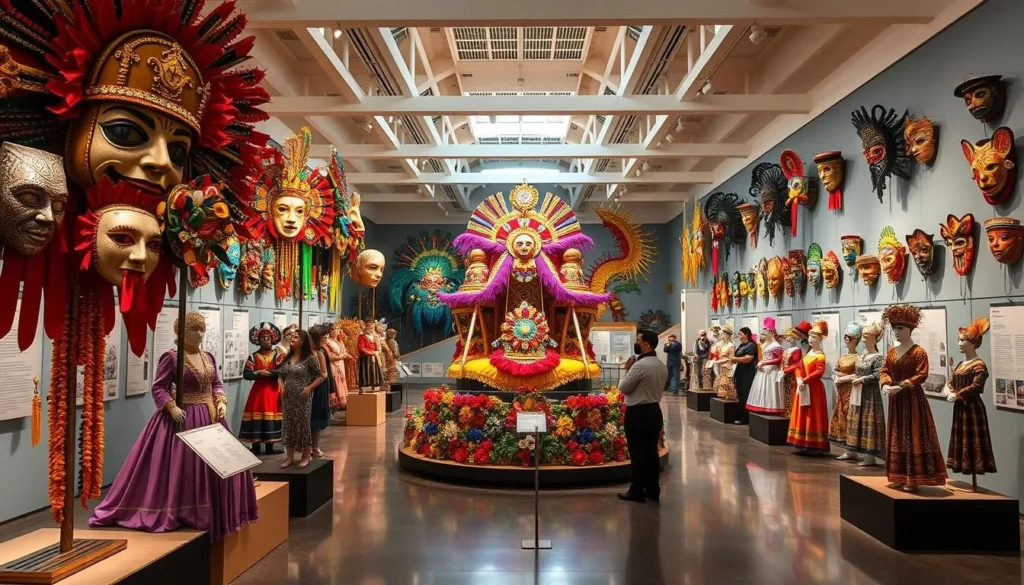 Interior of the Carnival Museum in Pasto Colombia showing colorful displays