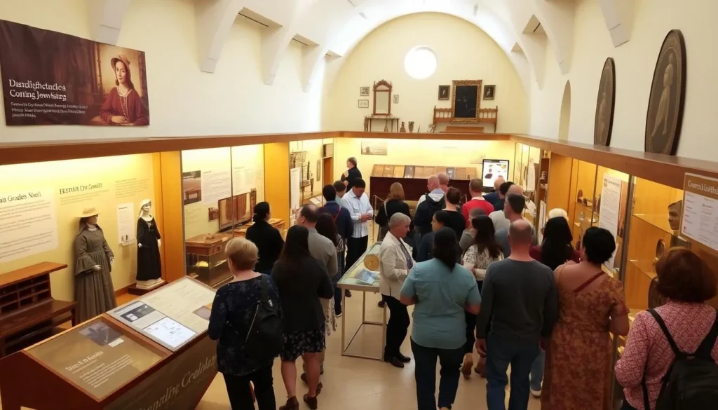 Interior of the Dona Gracia Museum in Tiberias showing historical exhibits Interior of the Dona Gracia Museum in Tiberias showing historical exhibits
