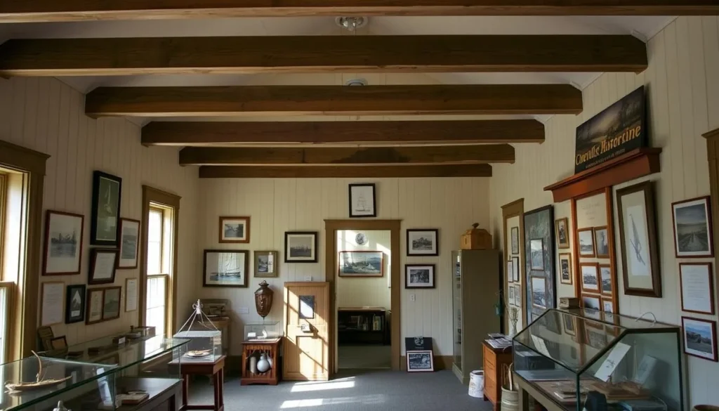 Interior of the Islesboro Historical Society Museum with maritime artifacts and island history displays