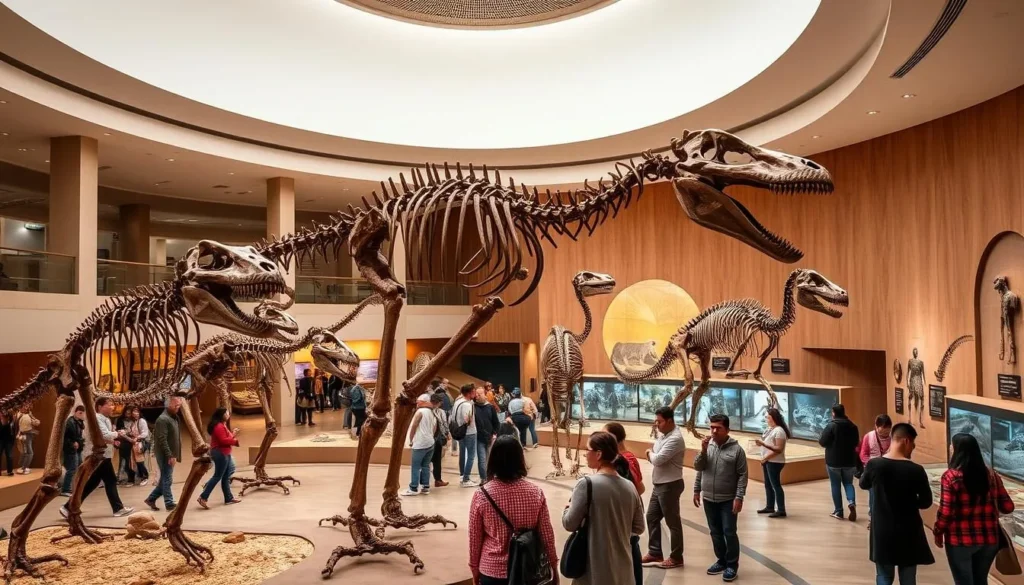 Interior of the Museo del Desierto (Desert Museum) in Saltillo showing dinosaur exhibits Interior of the Museo del Desierto (Desert Museum) in Saltillo showing dinosaur exhibits