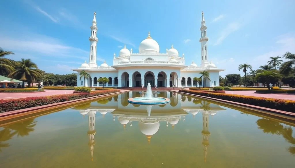 Islamic Center Lhokseumawe grand mosque with distinctive architecture